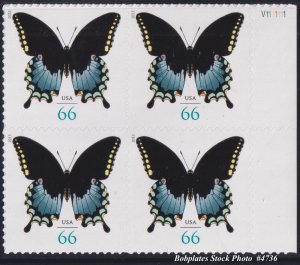 BOBPLATES #4736 Spicebush Swallowtail Butterfly Block of 4 VF MNH