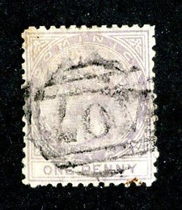 1874 Dominica Sc #1 used cv.$55 ( 8930 BCXX5 )