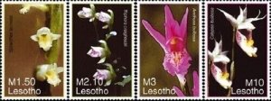 Lesotho 2007 - Orchids Flowers - Set of 4 Stamps - Scott #1414-7 - MNH