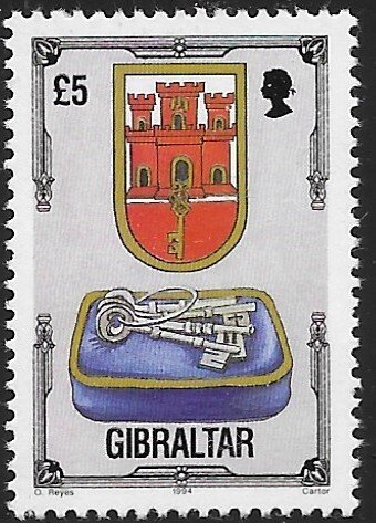 Gibraltar 644   1993  5 £  VF NH