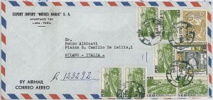 31476 - PERU - POSTAL HISTORY - oversize AIRMAIL COVER to ITALY 1980 religion-