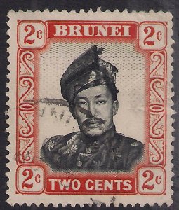 Brunei 1952 - 58 QE2 2ct Sultan Omar used SG 101 ( R1231 )