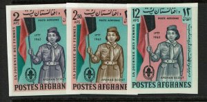 3 Afghan Mint Never Hinged 1963 Scout stamps, imperf - S14113