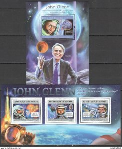 2012 Guinea Space John Glenn Friendship Mission 1962 1Bl+1Kb ** Bc087