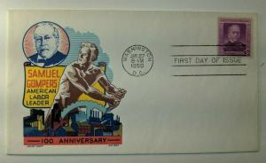 1950 Samuel Gompers American Labor Leader First Day Cover Illustrated Cover