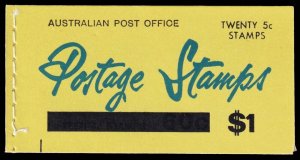 Australia Scott 398a Complete Booklet w/4 Panes, 20 Stamps (1967) Mint NH F-VF M