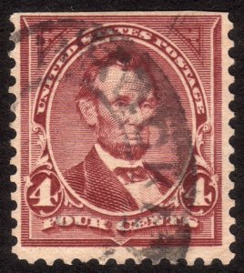 1898, US 4c, Abraham Lincoln, Used, Sc 280a