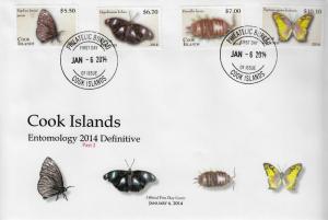 Cook Islands 2014 MNH Entomology Definitive Pt 2 12v Set 3 Covers Butterflies