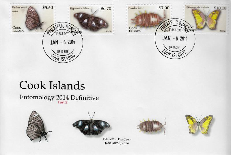 Cook Islands 2014 MNH Entomology Definitive Pt 2 12v Set 3 Covers Butterflies