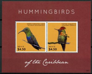 Nevis Birds on Stamps 2013 MNH Hummingbirds of Caribbean Carib Coquette 2v S/S 