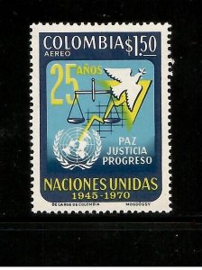 Colombia 1970 - United Nations - Single Stamp - Scott #C531 - MNH