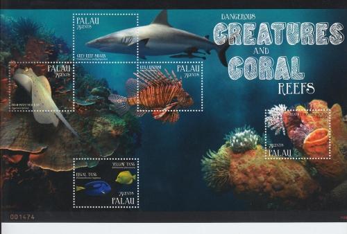 2012 Palau Dangerous Sea Creatures MS5 (Scott 1072) MNH