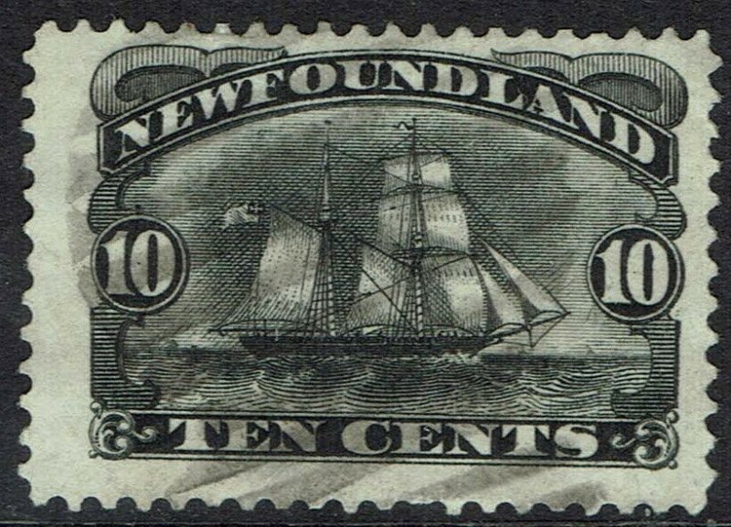 NEWFOUNDLAND 1887 SHIP 10C USED