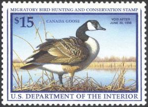 RW64, $15.00 Canada Goose Federal Duck Stamp VF OG NH -Stuart Katz