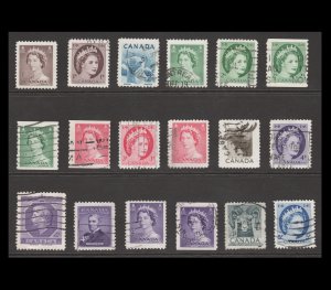 CANADA STAMP YEAR SET  1953 - 54. SCOTT # 321 -350. USED. # 2