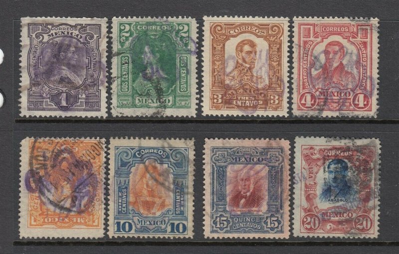 MEXICO #371-377 Overprint Issue (USED) Nice cv$16.00