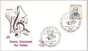 ITALY -  POSTAL HISTORY - SPECIAL COVER and postmark - MUSIC: VERDI 1973