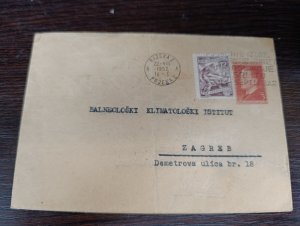 Yugoslavia 1952 Croatia, uprated 3 din. Tito stationery, Rijeka to Zagreb