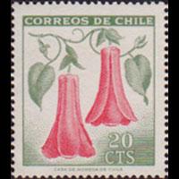 CHILE 1969 - Scott# 348A Natl.Flower 20c NH