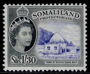 SOMALILAND PROTECTORATE QEII SG145, 1s 30 ultramarine & black, M MINT. Cat £27.