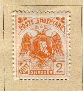 ALBANIA; 1920 early Skanderbeg issue Mint hinged 2q. value