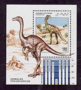 Sahara OCC RSAD-unused NH sheet-Prehistoric Animals-Dinosaurs-1995-