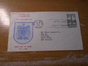 Canada  #  321    FDC  Personal  Upper left corner dammaged