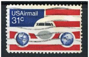 USA Airmail 1976 - Scott C90 used - 31c, Plane & Globe