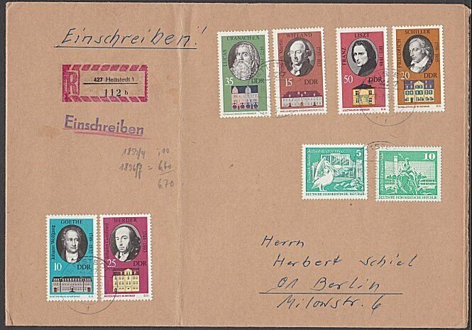 EAST GERMANY 1973 Registered cover - Nice franking -........................B688