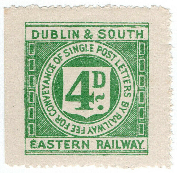 (I.B) Dublin & South Eastern Railway Letter Stamp 4d / HipStamp