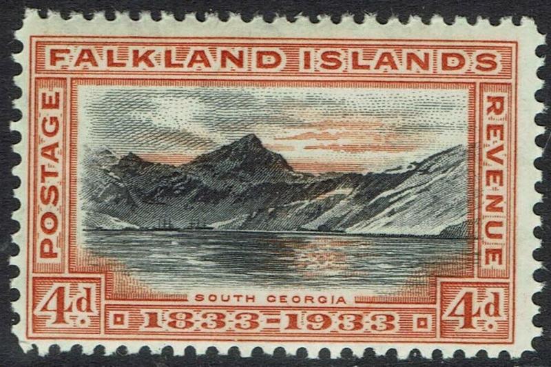FALKLAND ISLANDS 1933 CENTENARY 4D SOUTH GEORGIA 