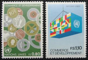 UN Geneva #117-118, MNH, 2 Singles, UN Trade, SCV $1.40 L10