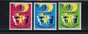 TRINIDAD & TOBAGO- SCOTT #136-138 1968  HUMAN RIGHTS- MINT NEVER  HINGED