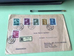 Austria 1946 Wien registered  multi stamps cover  ref 50602