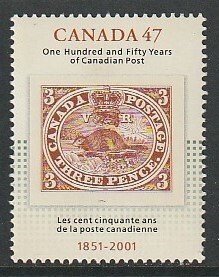 2001 Canada - Sc 1900 - MNH VF - 1 single - Canada Post - 150 years