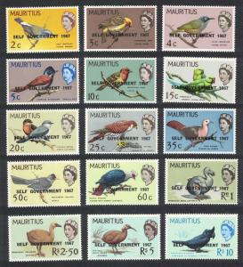 Mauritius Birds Overprint 15v SG#349/63