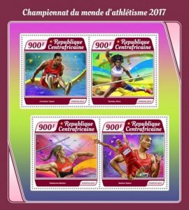 Central Africa - 2017 Athletics - 4 Stamp Sheet - CA17511a