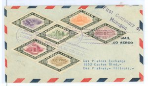 Nicaragua C277-C282 1947 Air FDC Reg. to IL.