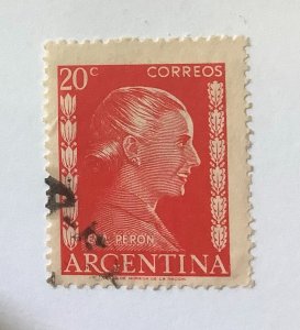 Argentina 1952 Scott  602 used - 20c, María Eva Duarte de Perón, Evita