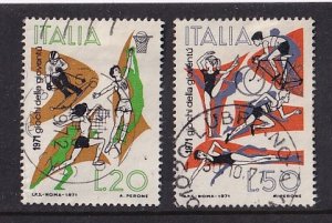 Italy    #1044-1045    used   1971   youth games