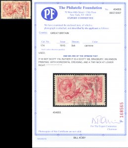 GB Sc# 180 SG# 416 Used PF Certificate (nick & creases) 1919 Britannia...Waves