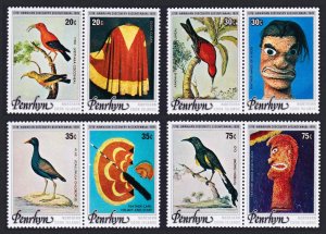 Penrhyn Birds Masks Discovery of Hawaii 4 pairs 1978 MNH SC#93-96 SG#107-114