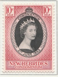 British NEW HEBRIDES 1953 10c MH* Stamp A28P31F28833