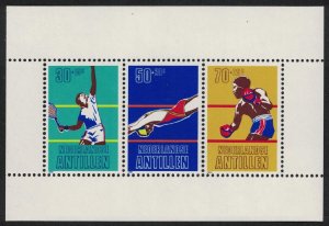 Neth. Antilles Tennis Boxing Swimming MS 1981 MNH SG#MS754