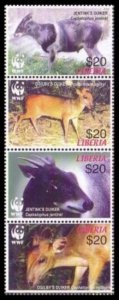 2005 Liberia 5100-5103strip WWF