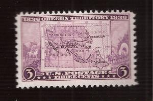 US 1936 Sc# # 783 3 cent Oregon Territory  Mint NH