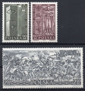 Poland 1960 MNH Stamps Scott 922-924 Battle of Grunwald Teutonic Knights Order