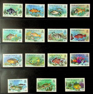 TURKS & CAICOS Sc 360-74 NH ISSUE OF 1978 - SEA LIFE - (AS24)