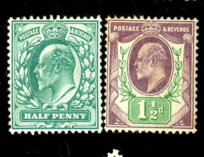 GREAT BRITAIN 127 129 MINT FVF OG 127 NH 129 HR Cat $47