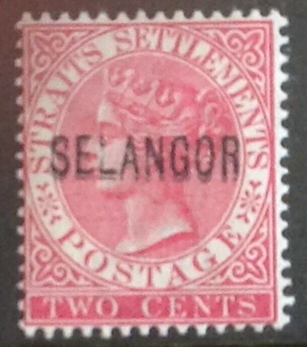 MALAYA SELANGOR 1885 SG31a.CLEAR DOUBLE OVERPRINT LIGHTLY MOUNTED MINT CAT £1100